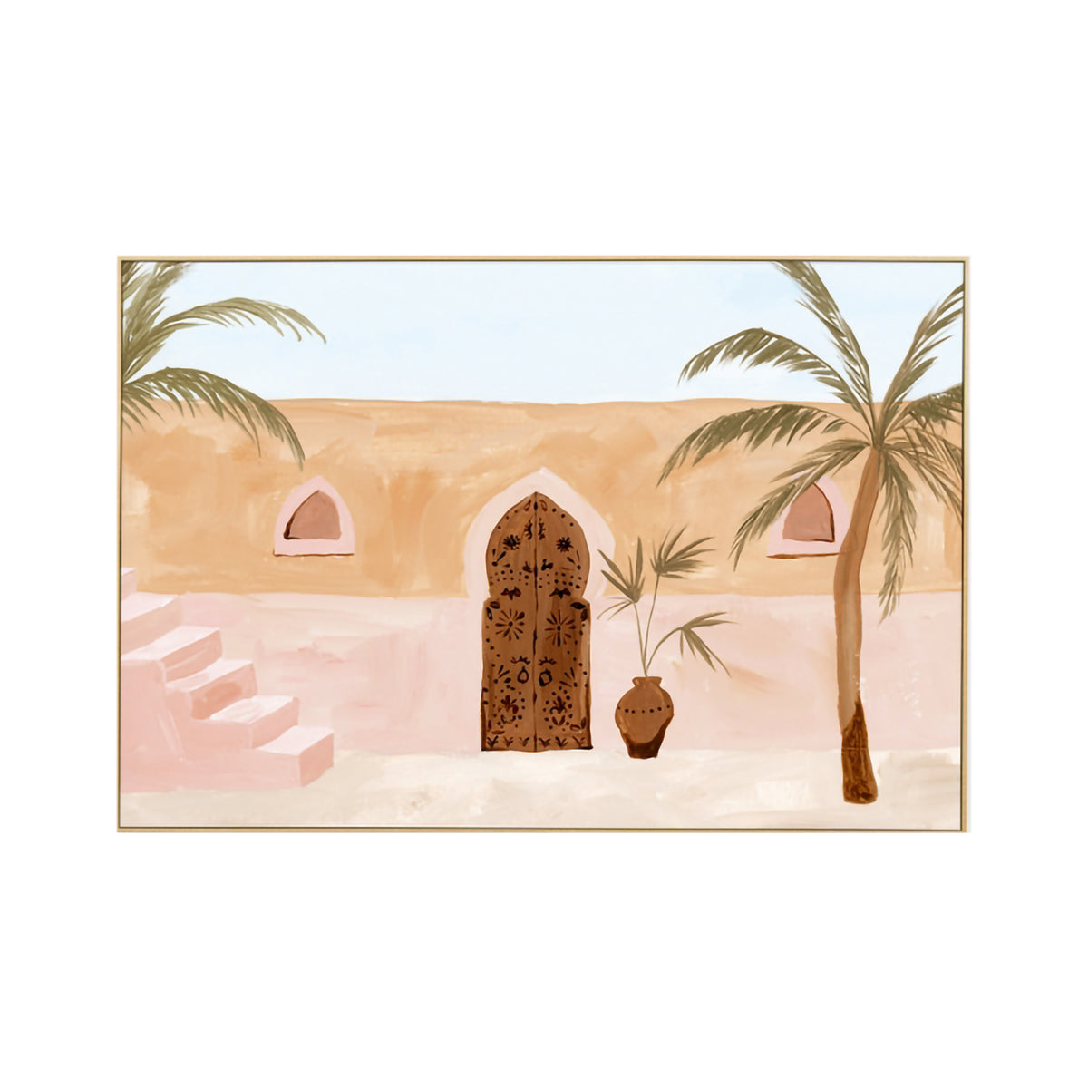 Palm Bazaar Blush Art Print