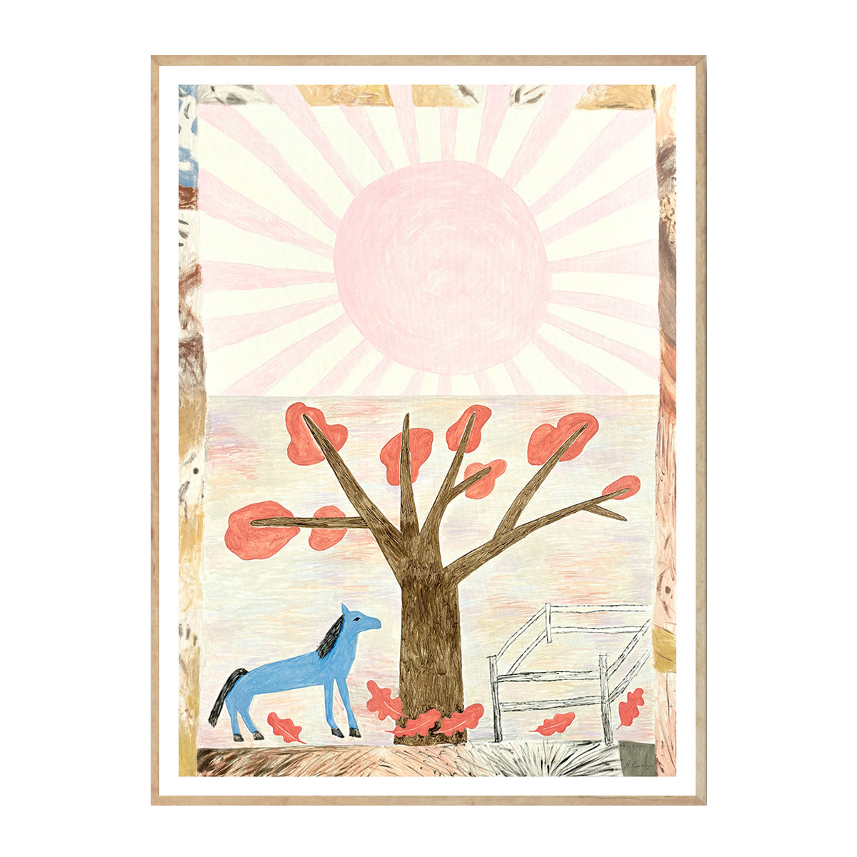 Blue Horse Art Print