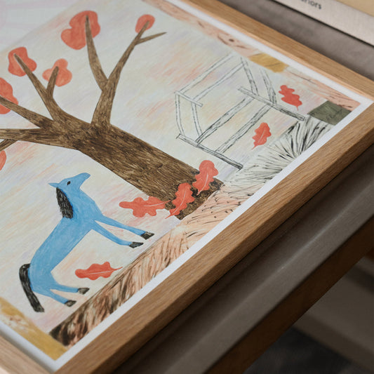 Blue Horse Art Print