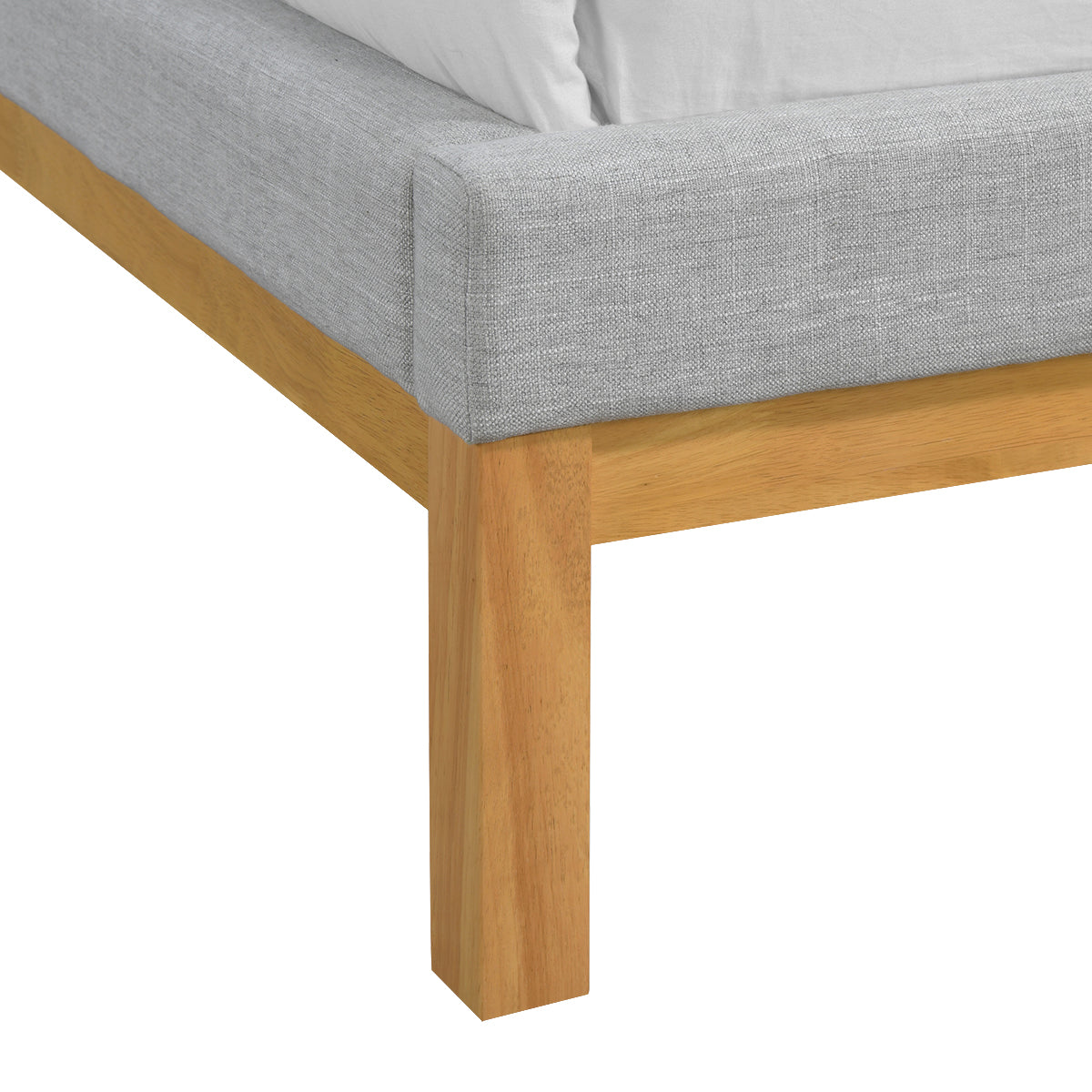 Amelia Queen Bed (Oak, Light Grey)