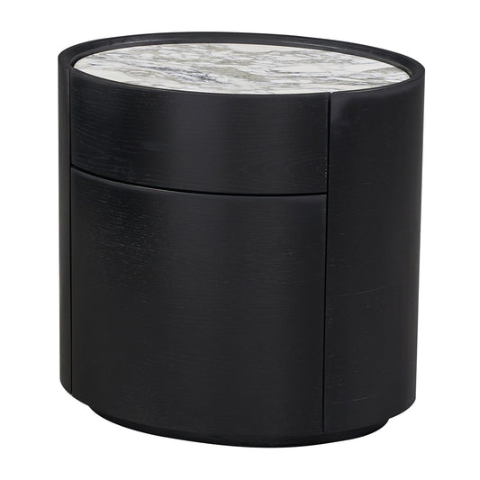 Elle Oval Natural Stone Bedside Table
