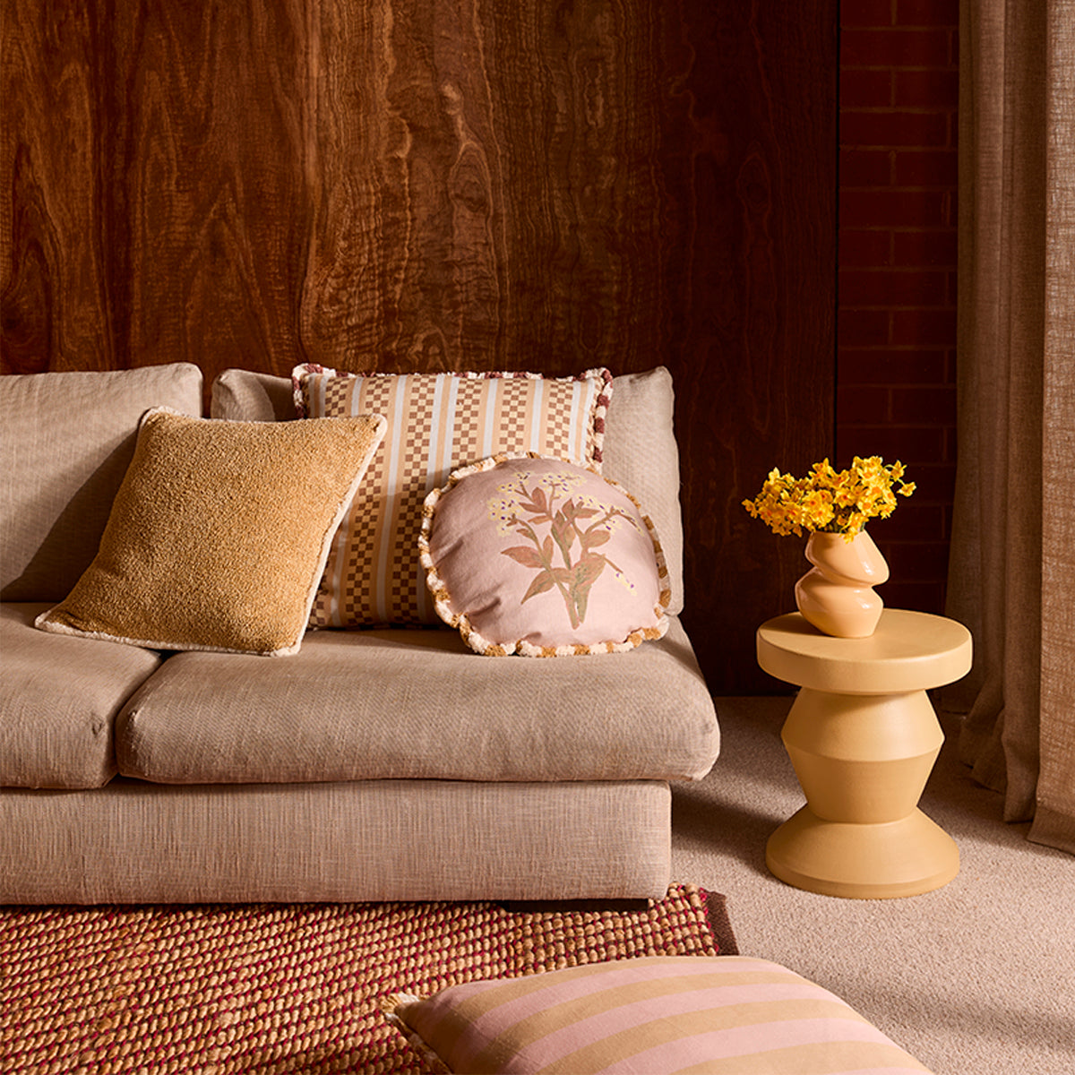 Marco Ecru Tile Cushion