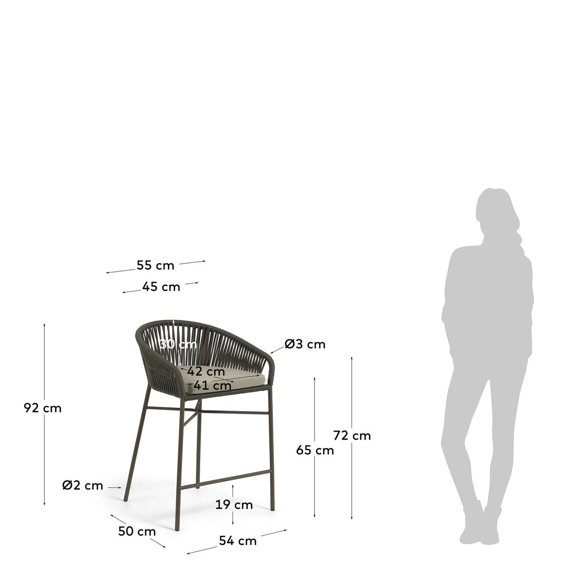 Yanet Alfresco Bar Stool (65cm)