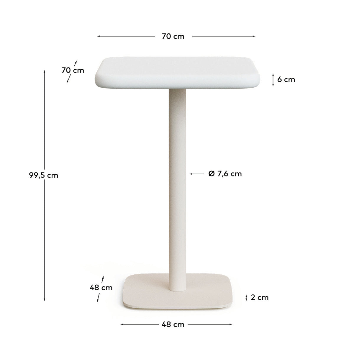Dina Outdoor Square High Bar Table