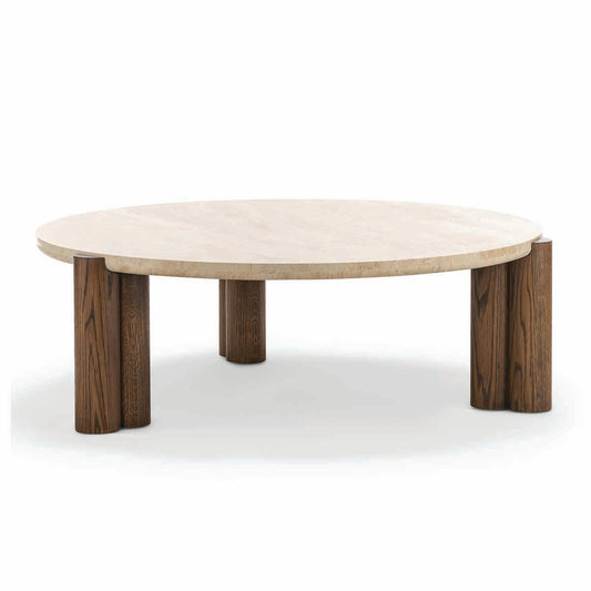 Alba Round Travertine Coffee Table