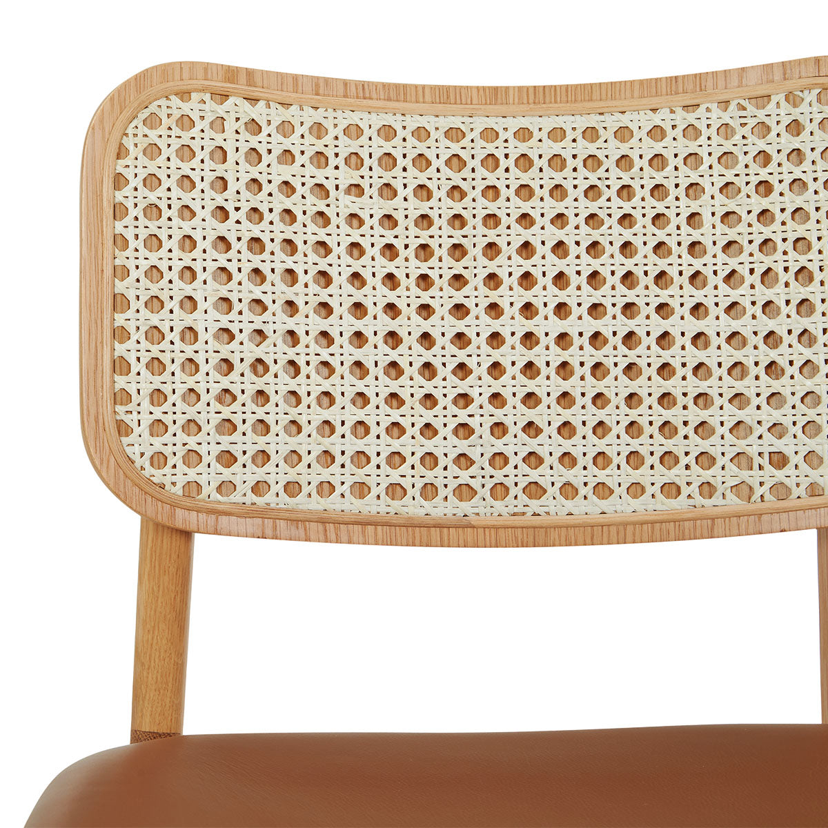 Flair Rattan Leather Dining Chair