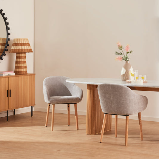 Chloe Fabric Dining Arm Chair