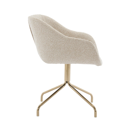 Elle Swivel Boucle Dining Arm Chair