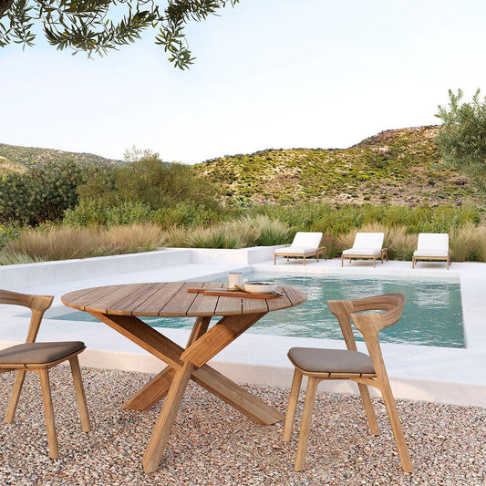 Circle Outdoor Dining Table (Teak, 136cm)