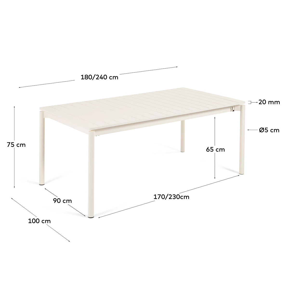Zaltana Outdoor Extendable Dining Table