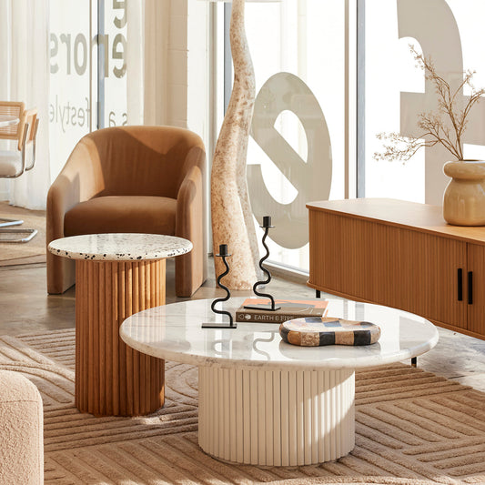 Cosmos Side Table (Oak, Terrazzo)