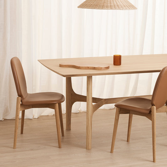 Offset Leather Dining Chair