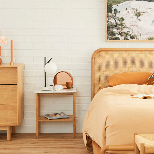 Oia Marble Bedside Table