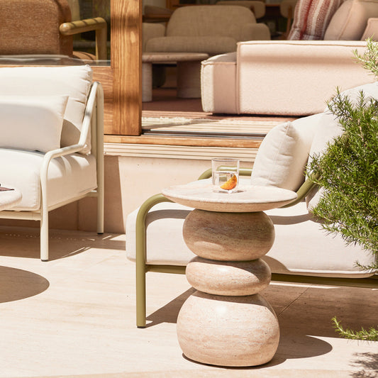 Sorrento Side Table (Travertine Finish)