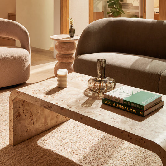 Valentina Burlwood Curve Coffee Table