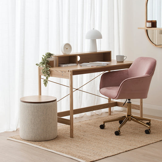 Zoe Timber Top Storage Ottoman (Small)