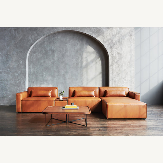 Mix Leatherette Ottoman