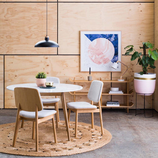 Oia White Marble Dining Table