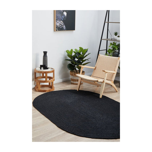 Bondi Oval Rug (Black)