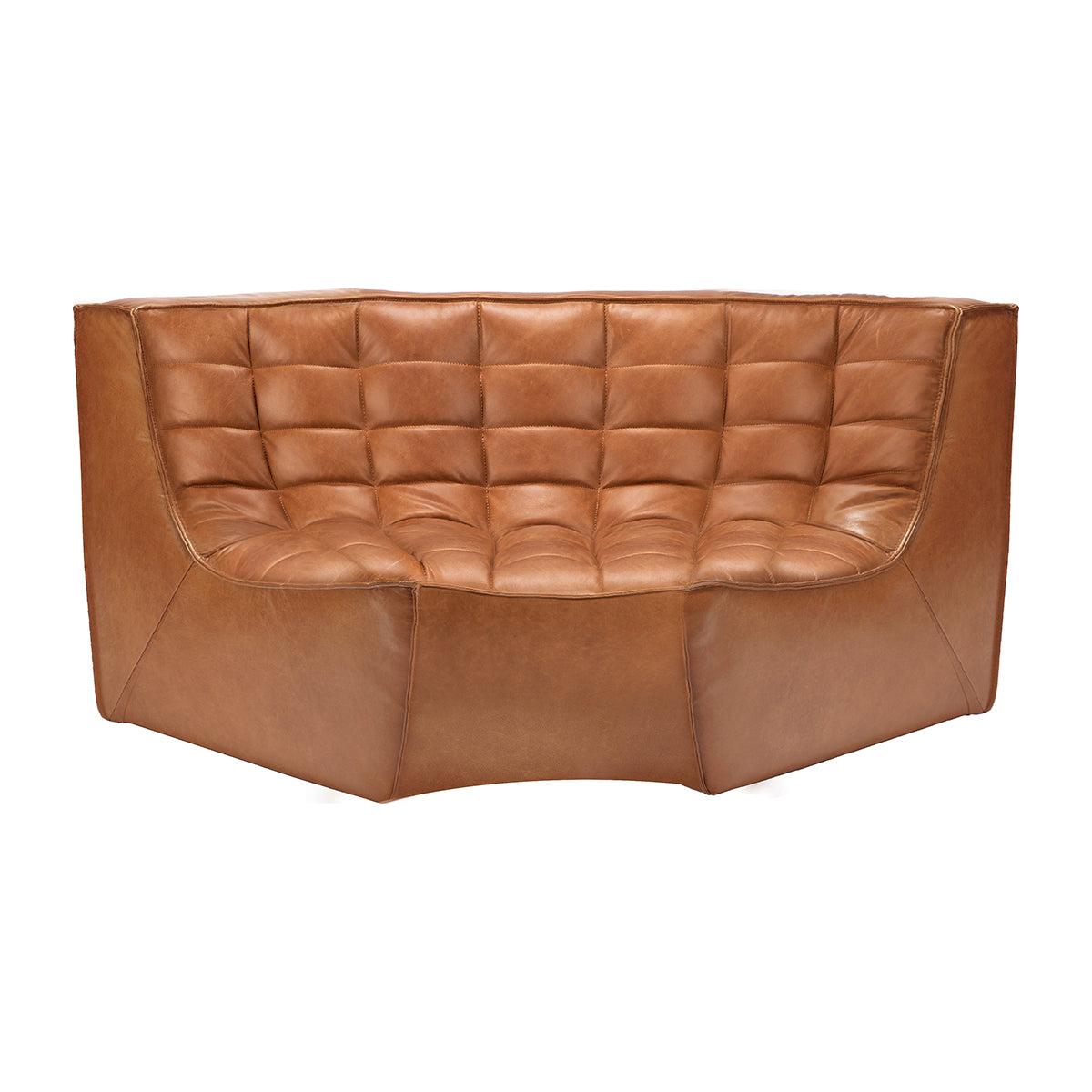 N701 Round Corner Seater Leather Sofa