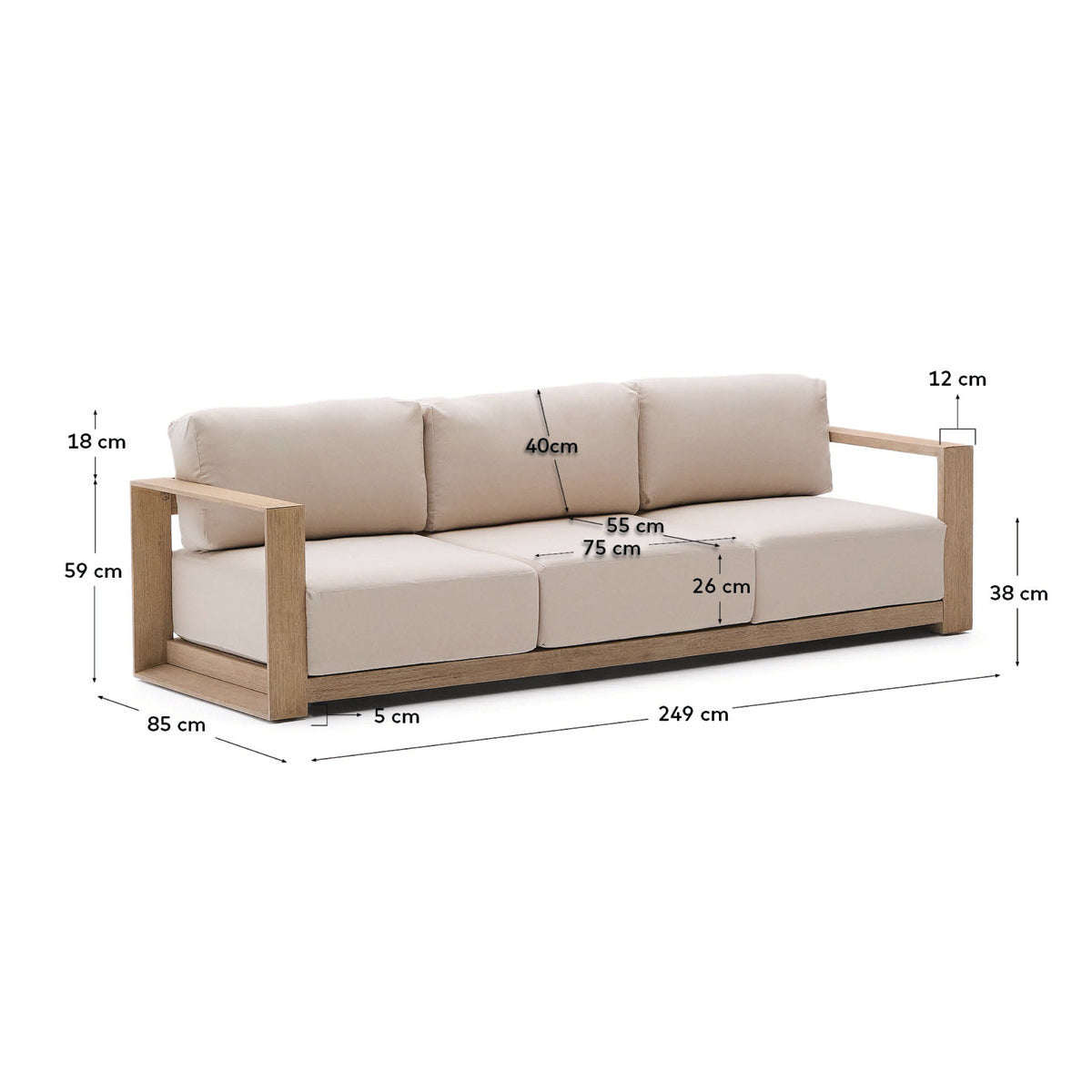 Ambra 3 Seat Sofa