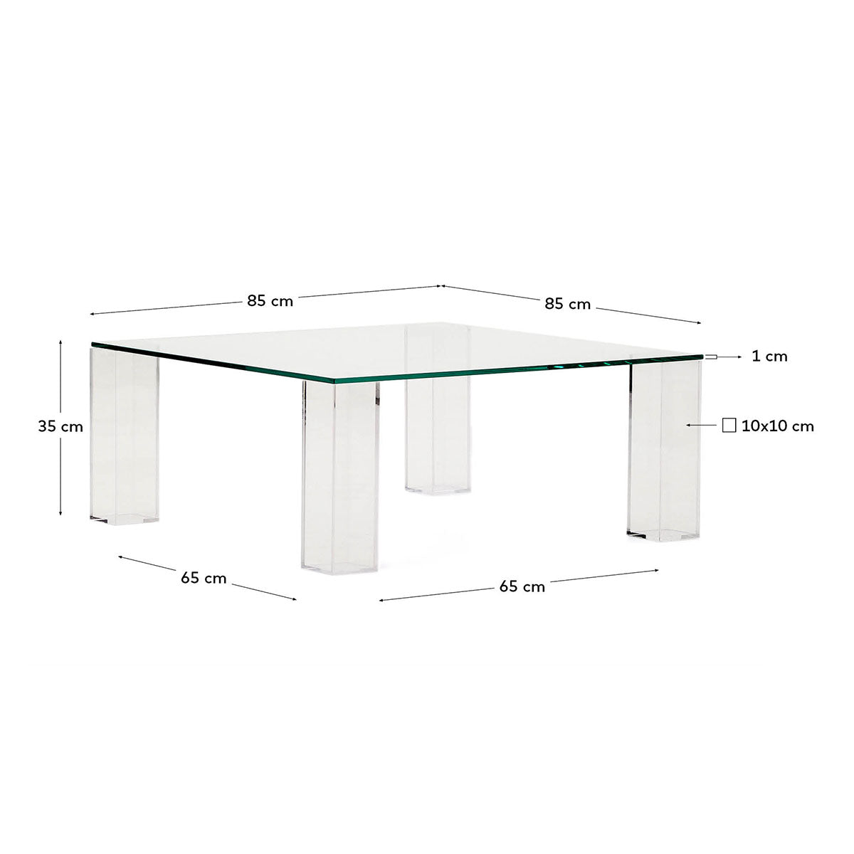 Adularia Glass Square Coffee Table