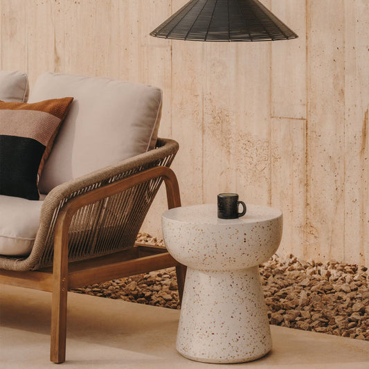Pada White Terrazzo Side Table