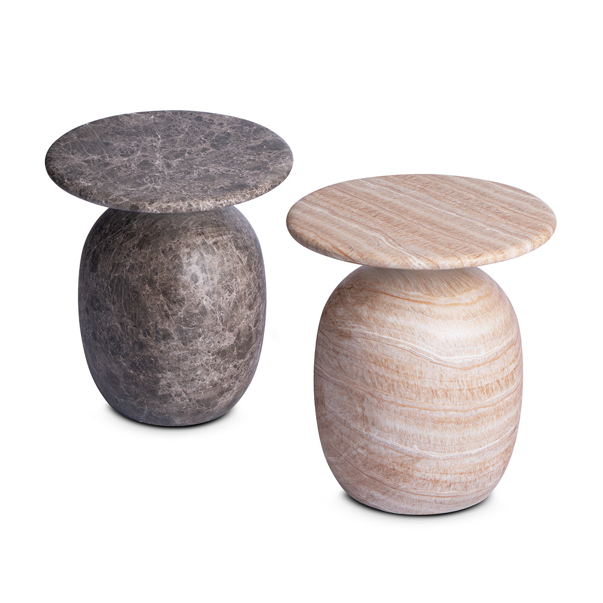 Sol Round Side Table (Natural Stone Finish)