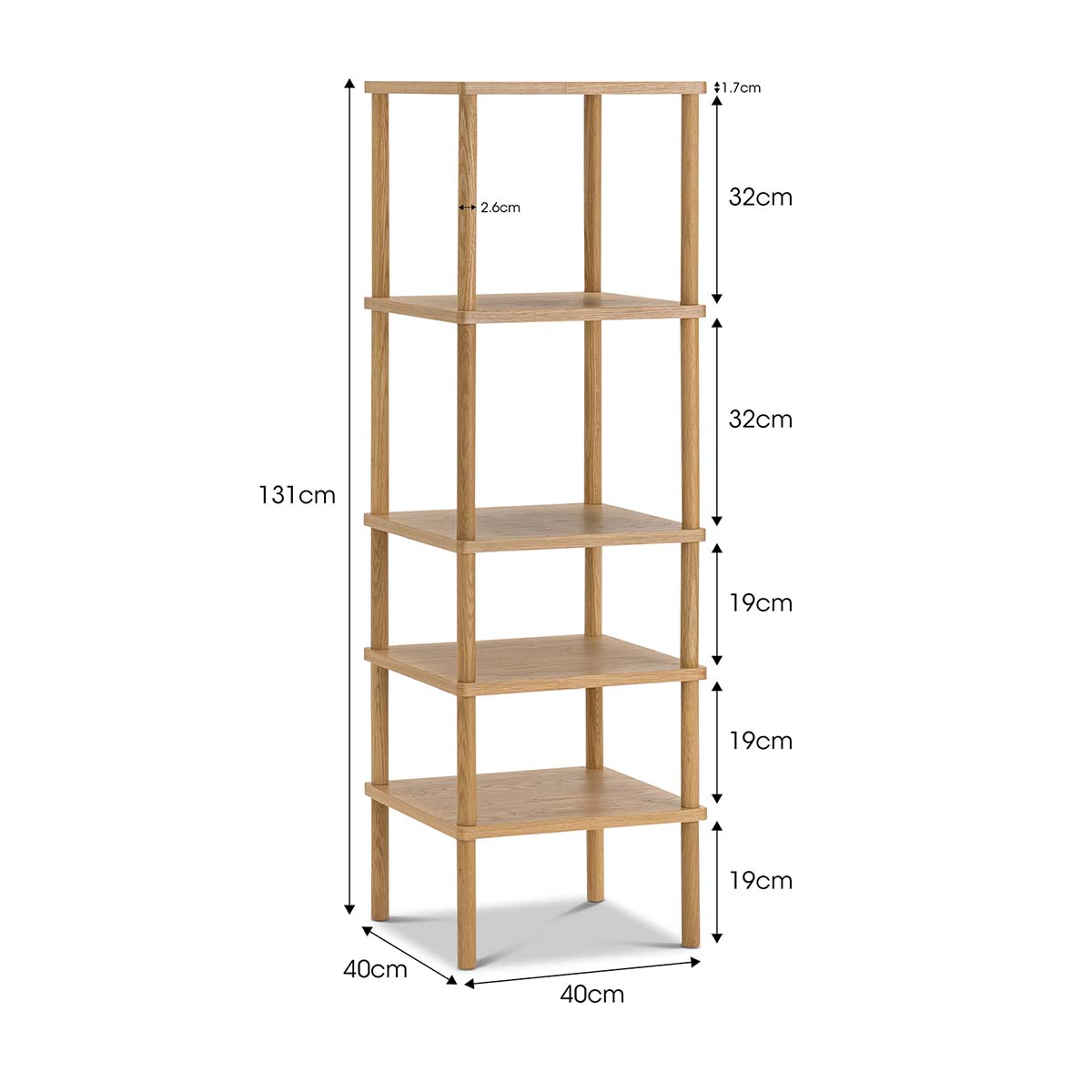 Ollie 5 Tier Tall Display Shelving Unit