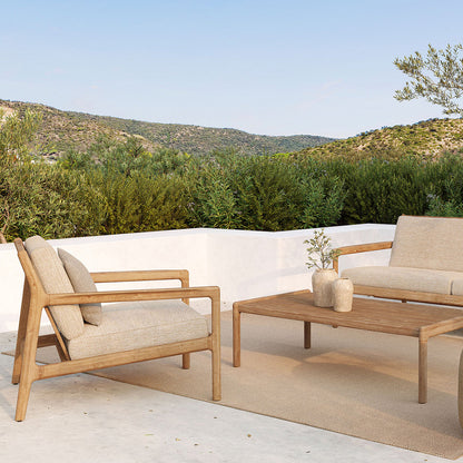 Jack Outdoor Fabric Lounge Chair (Teak, Natural)