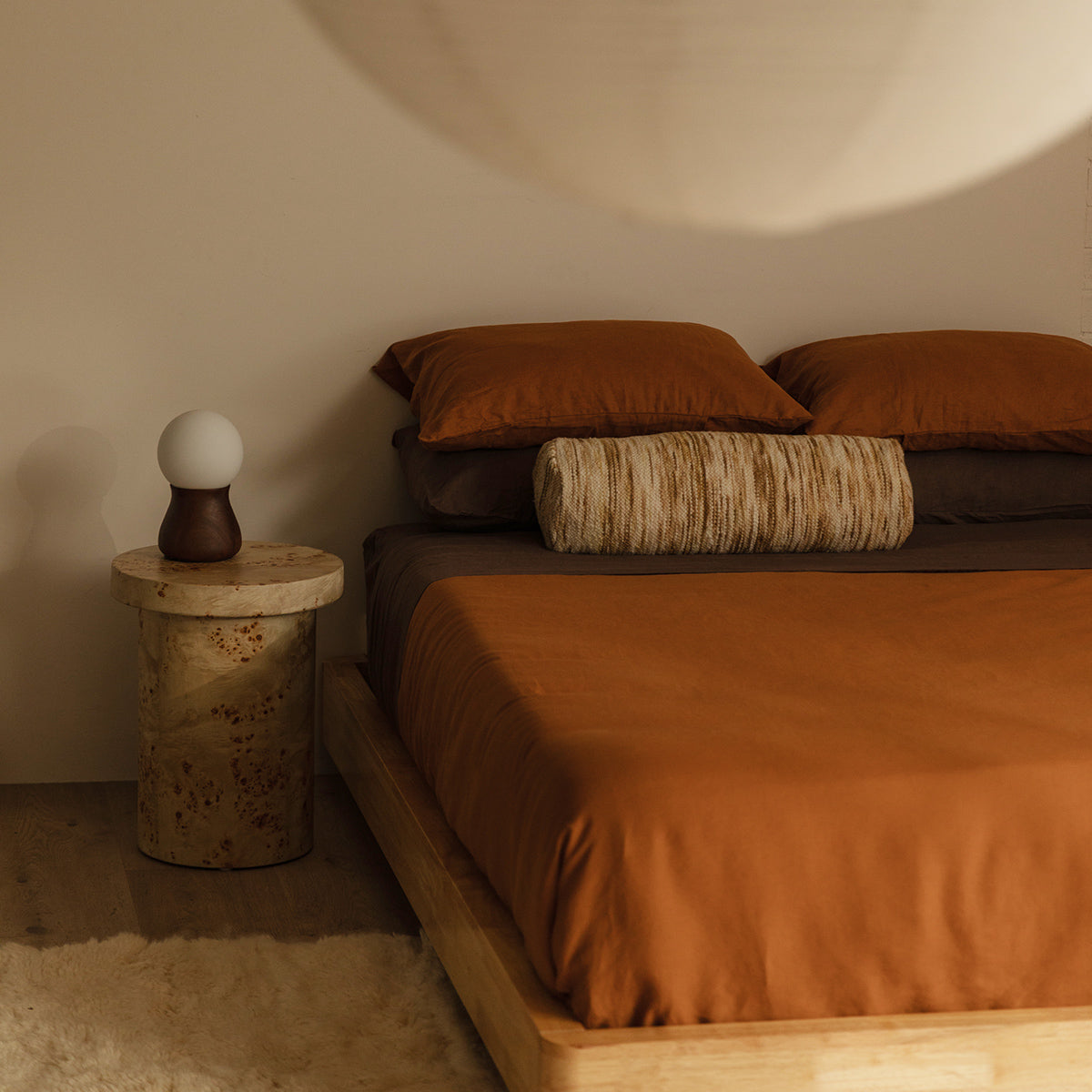 Valentina Burlwood Round Side Table