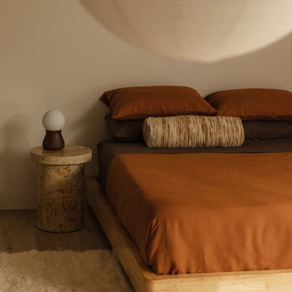 Valentina Burlwood Round Side Table