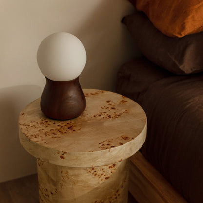 Valentina Burlwood Round Side Table