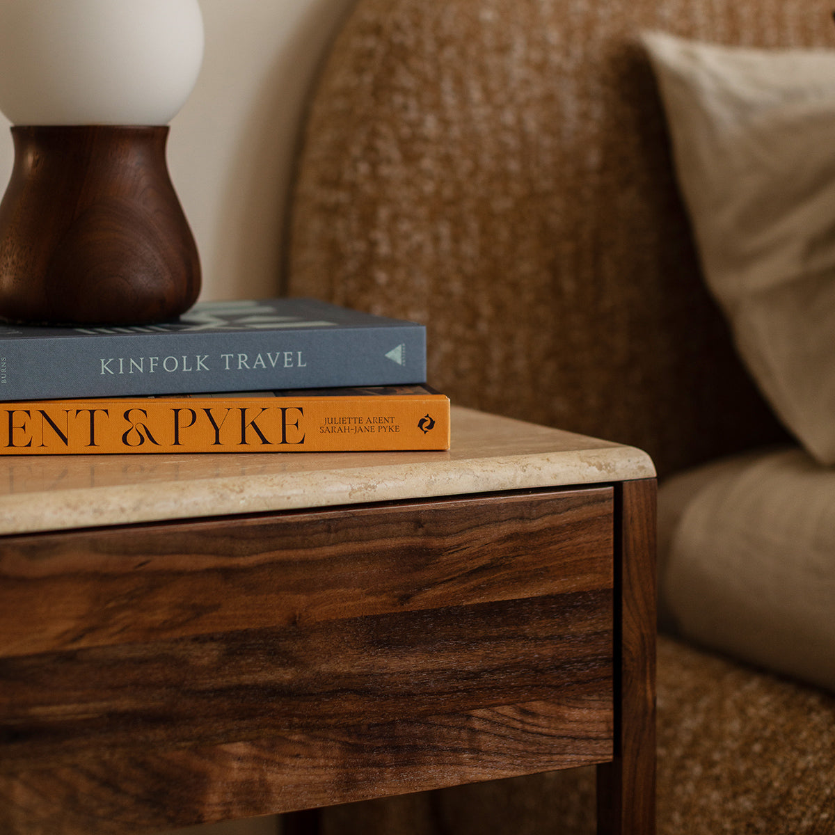 Avalon Travertine Bedside Table