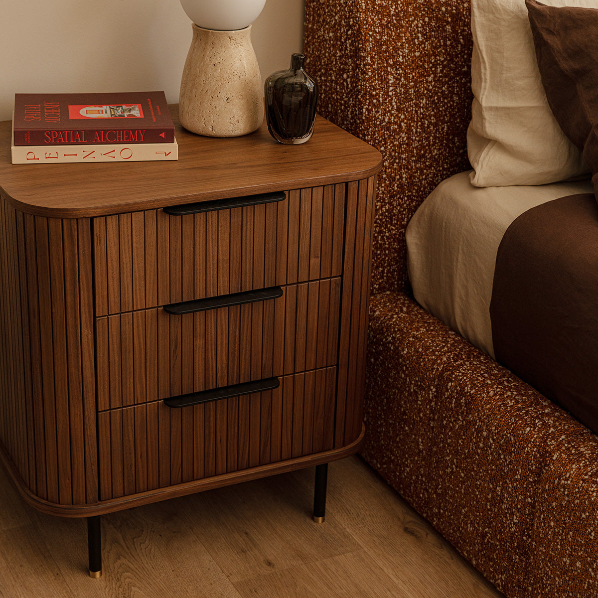 Rio 3 Drawers Bedside Table