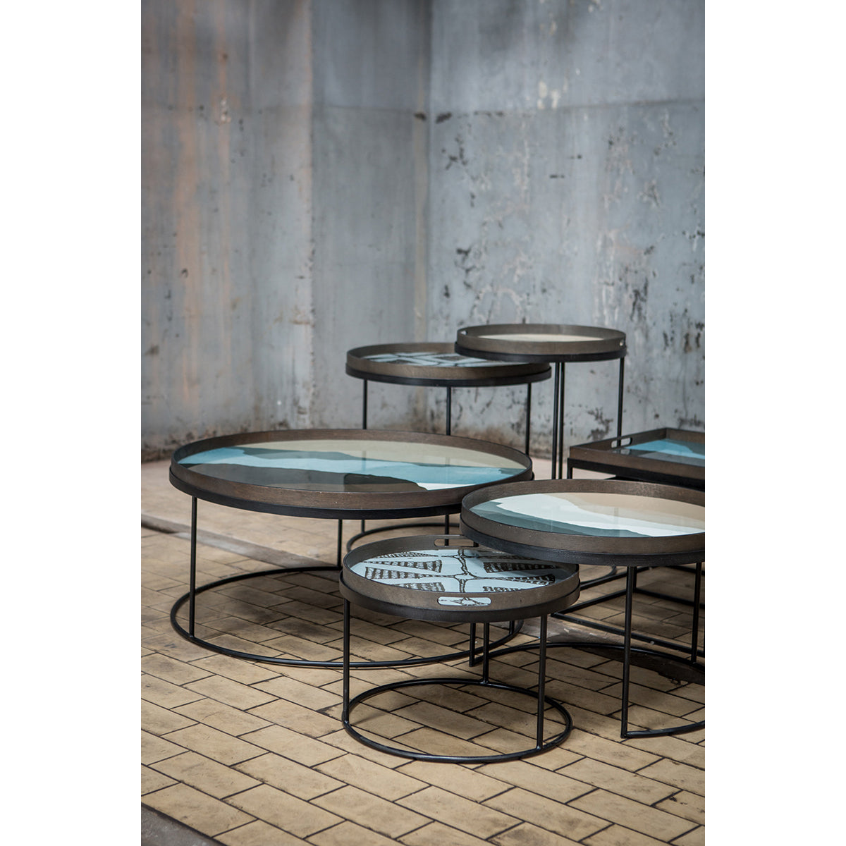 Tray Round Coffee Table Set of 2