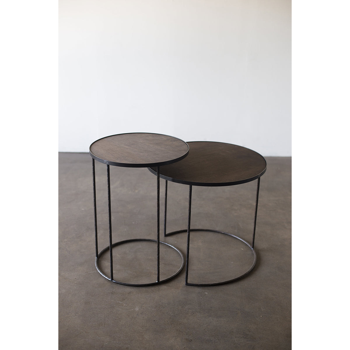 Tray Round Side Table Set of 2