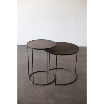 Tray Round Side Table Set of 2