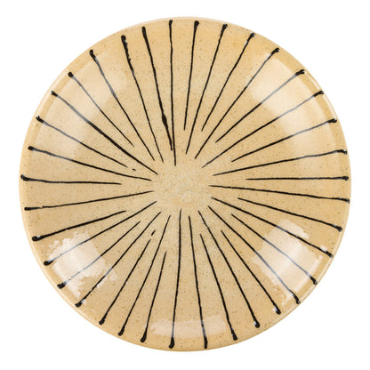 Sabi Stripe Decor Dish Large (Beige & Black)
