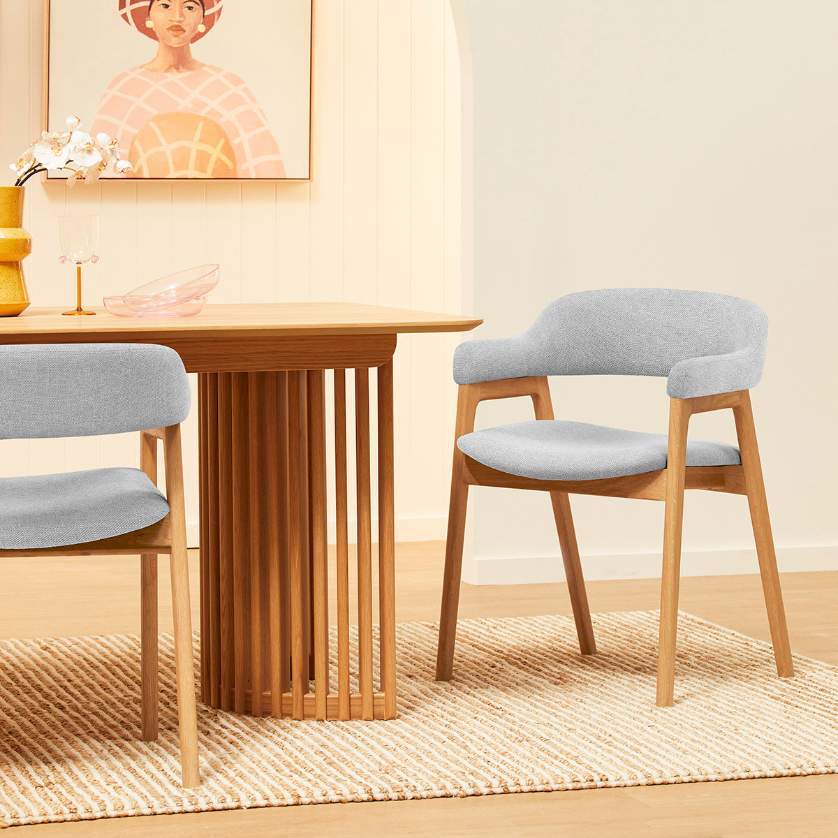 Santino Fabric Dining Arm Chair