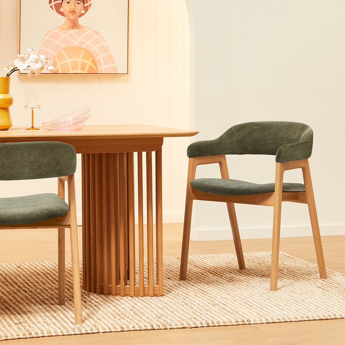 Santino Fabric Dining Arm Chair