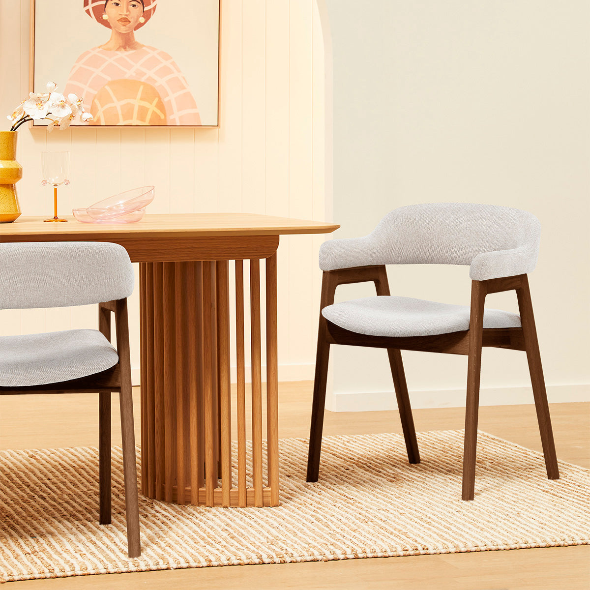 Santino Fabric Dining Arm Chair