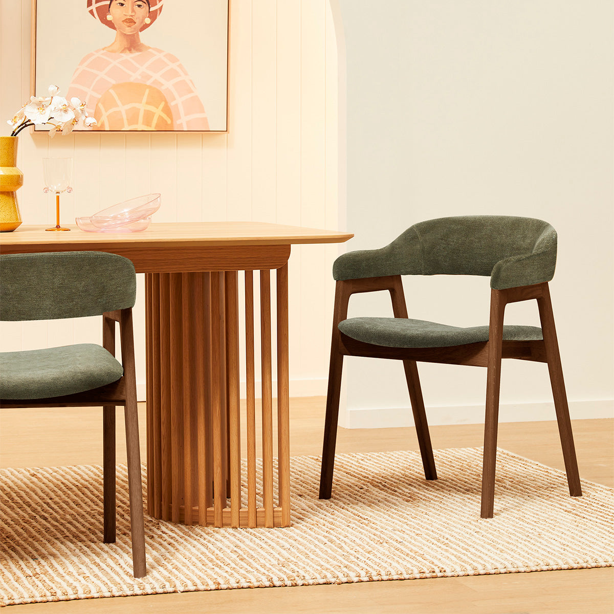 Santino Fabric Dining Arm Chair