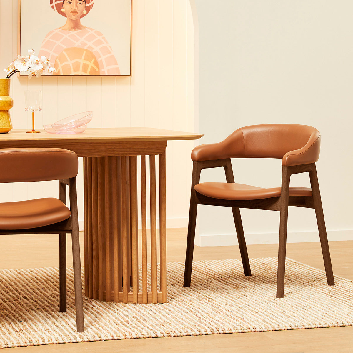 Santino Leather Dining Arm Chair