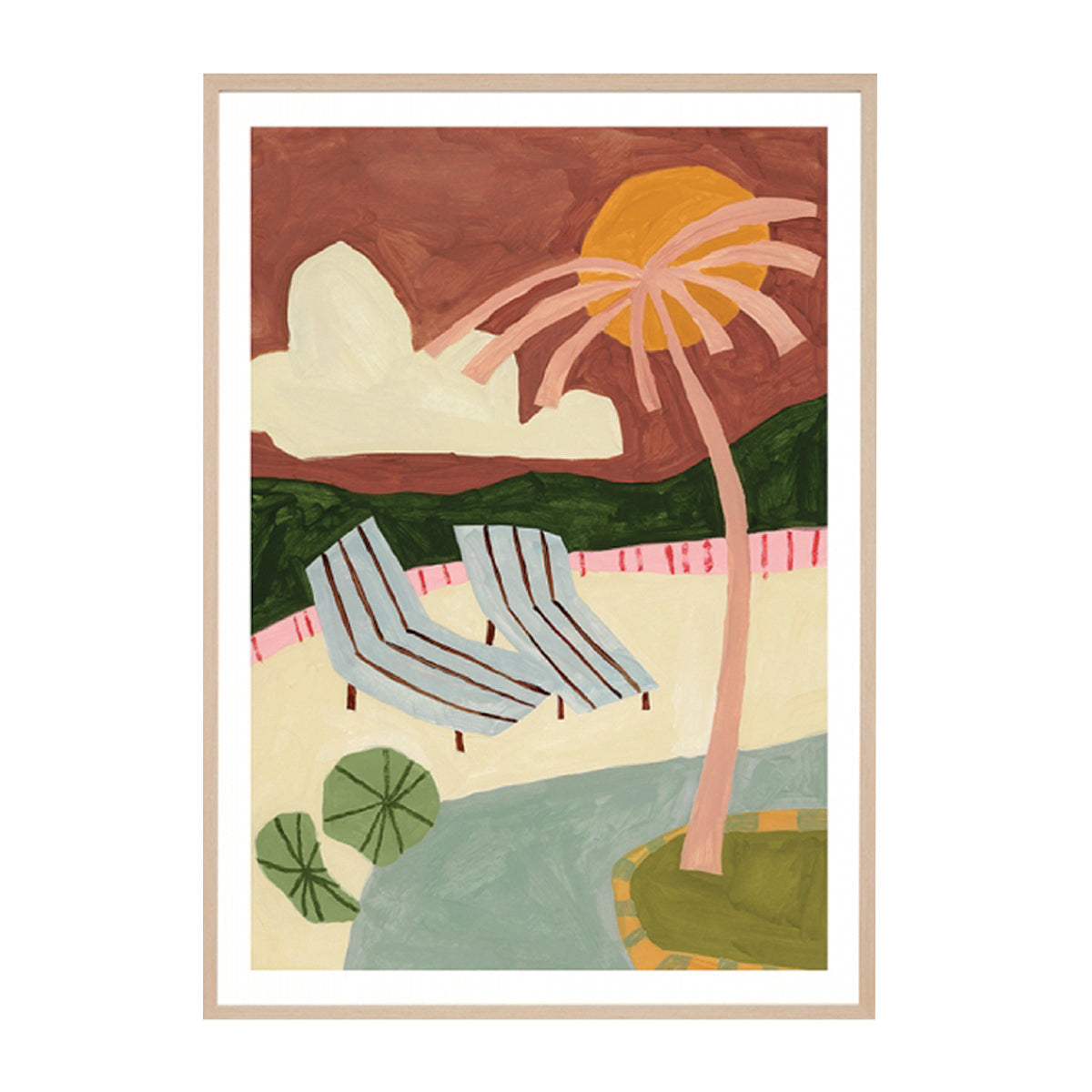 Poolside Paradise Art Print