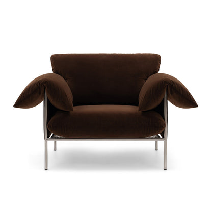 Alva Brushed Steel Frame Armchair