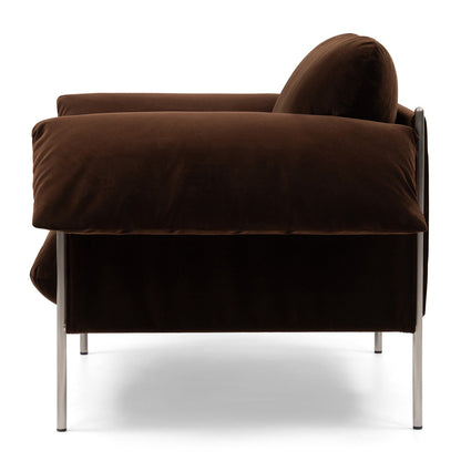 Alva Brushed Steel Frame Armchair
