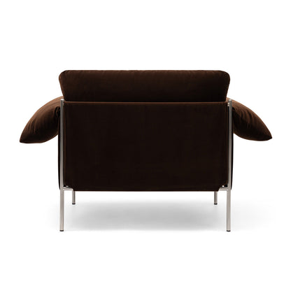 Alva Brushed Steel Frame Armchair