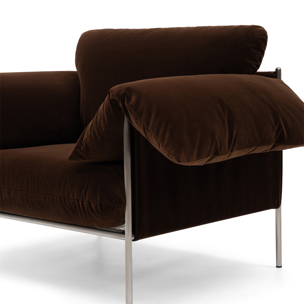 Alva Brushed Steel Frame Armchair