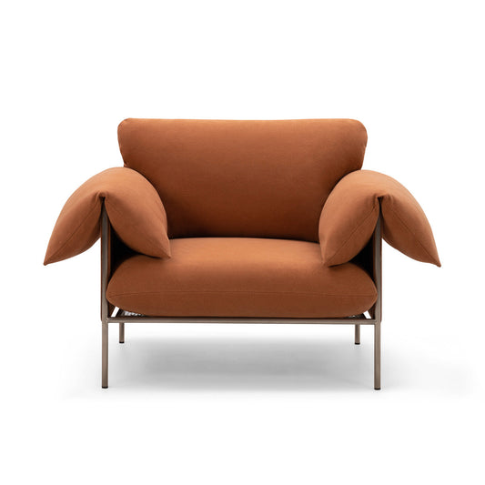 Alva Brushed Steel Frame Armchair